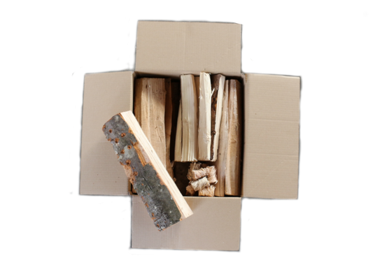 Brennholz im Karton